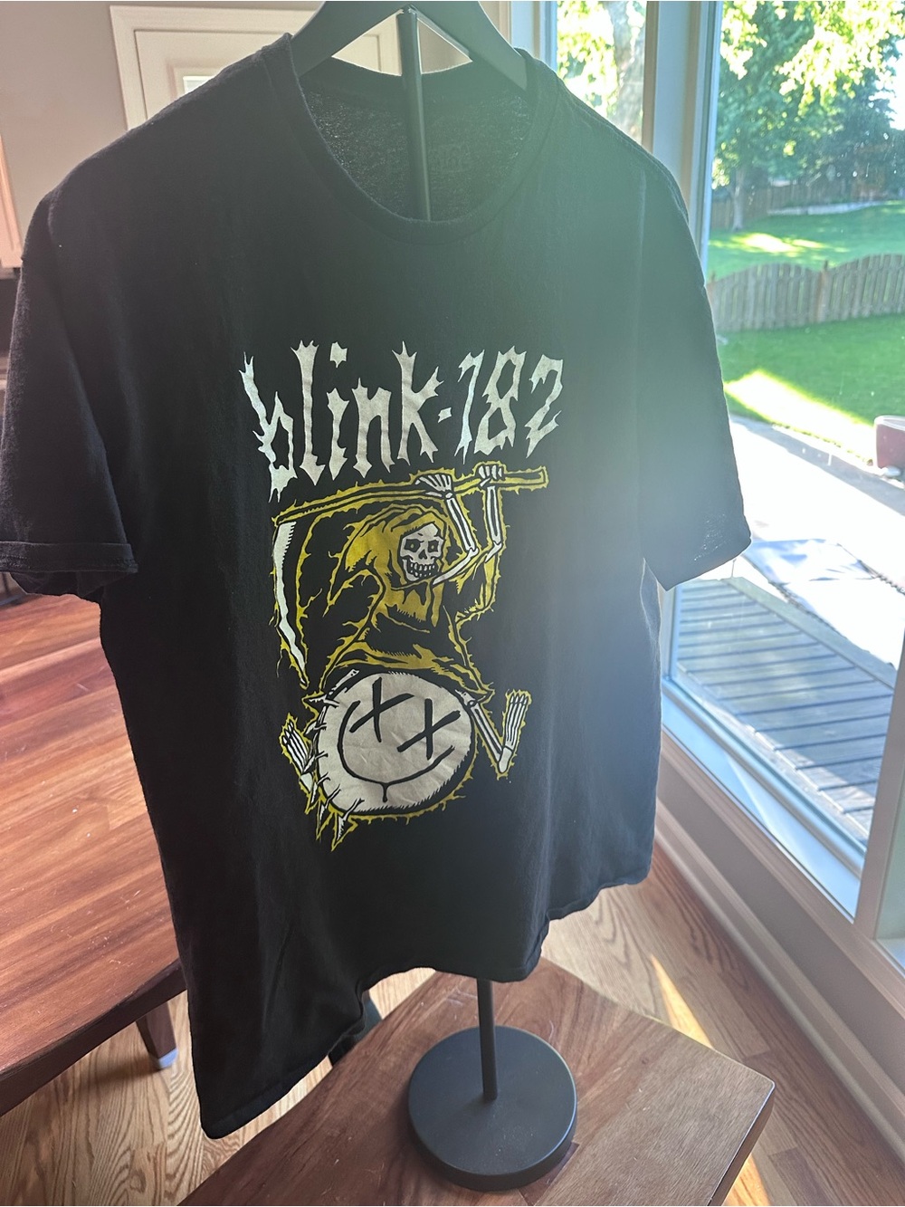 Blink 182 2023 2024 World Tour T Shirt XL Black Reaper Smiley Band Tee